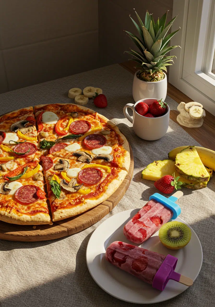 Homemade pizza with crispy crust, melty mozzarella, and fun toppings – easy pizza recipe for kids