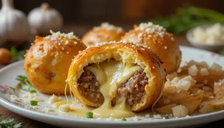 Garlic Parmesan Cheeseburger Bombs