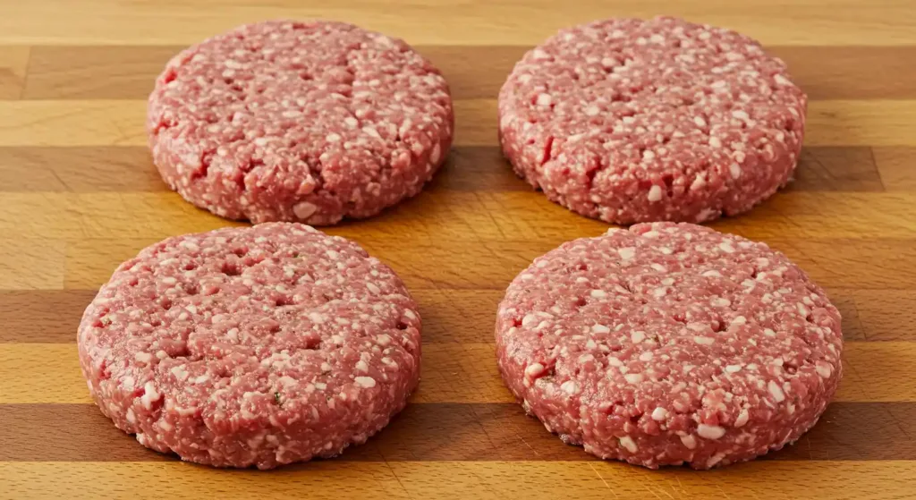 Divide the seasoned meat into 4 equal portions (about 4 ounces each)