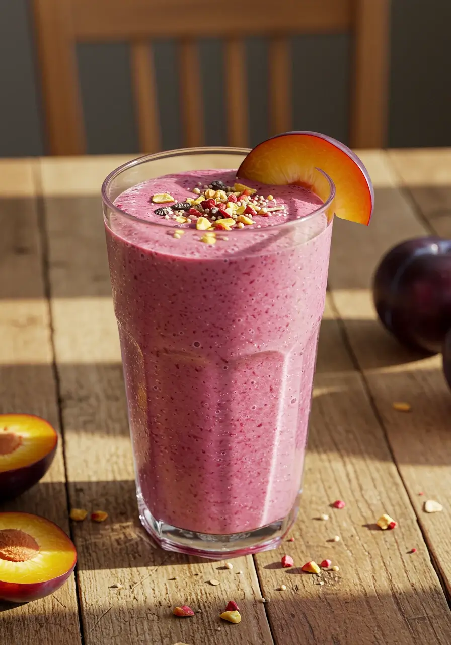 Good Morning Plum Smoothie in glass