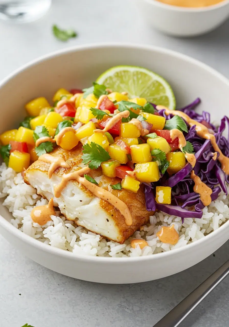 Fish Taco Bowl for recipe card