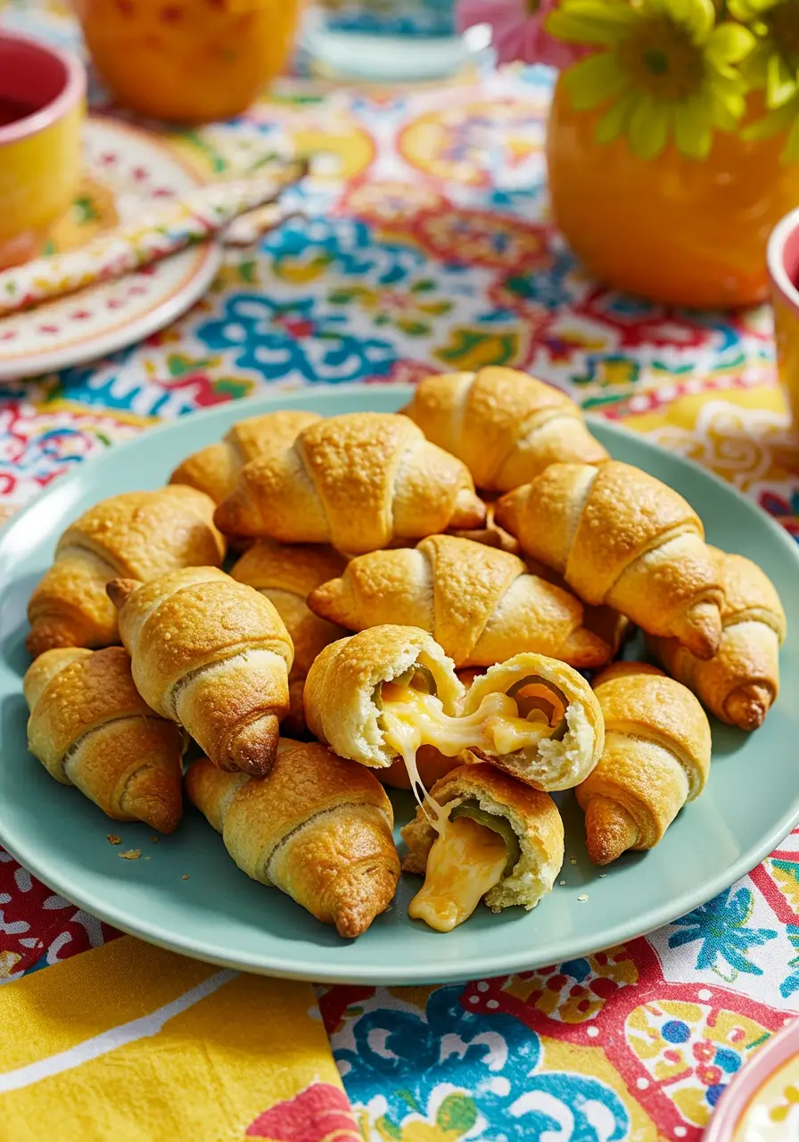 Savory crescent dough breakfast rolls recipe card