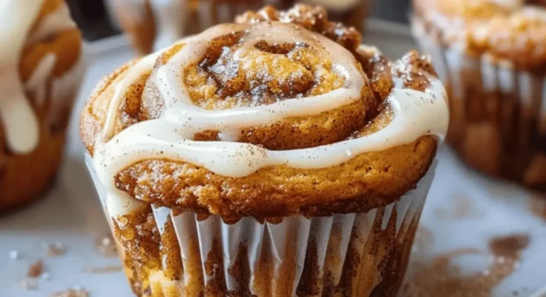 Pumpkin Cinnamon Muffins with Cream Cheese Glaze