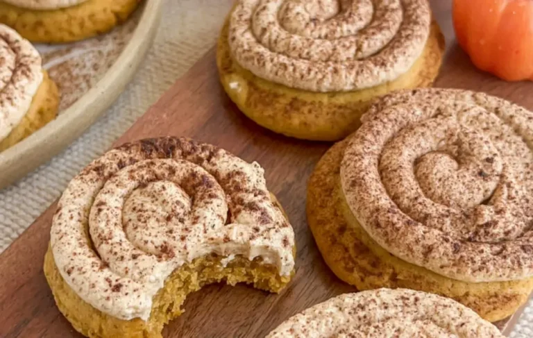 Vegan Pumpkin Spice Cookies with Cinnamon Swirl Frosting