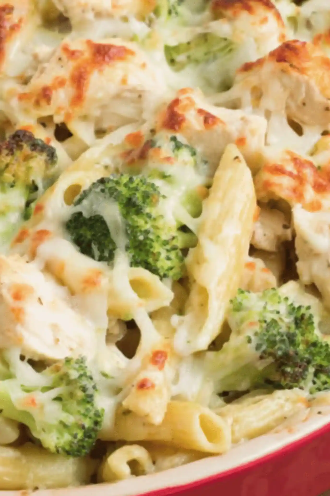 cheesy chicken broccoli pasta bake