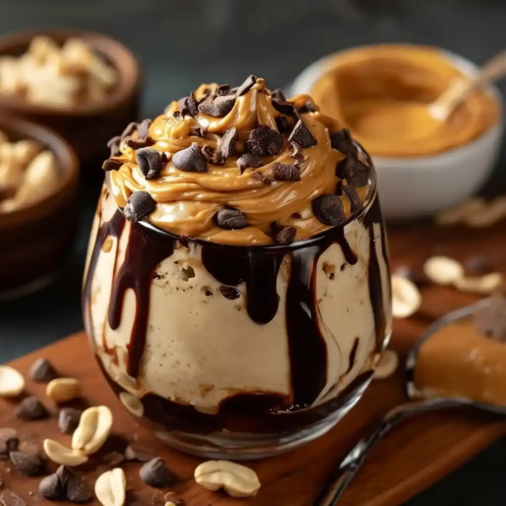 Plate of warm Midnight Peanuts Butter Delight cookies served with a glass of milk