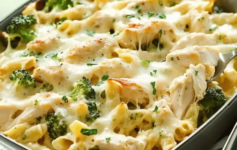Creamy Chicken and Broccoli Alfredo Bake Recipe for a Cozy Family Dinner