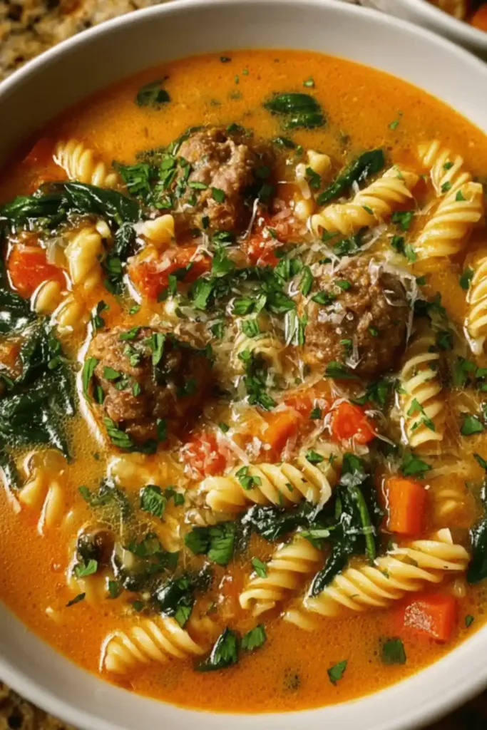 Hearty and Creamy Italian Sausage Ditalini Soup  recipe