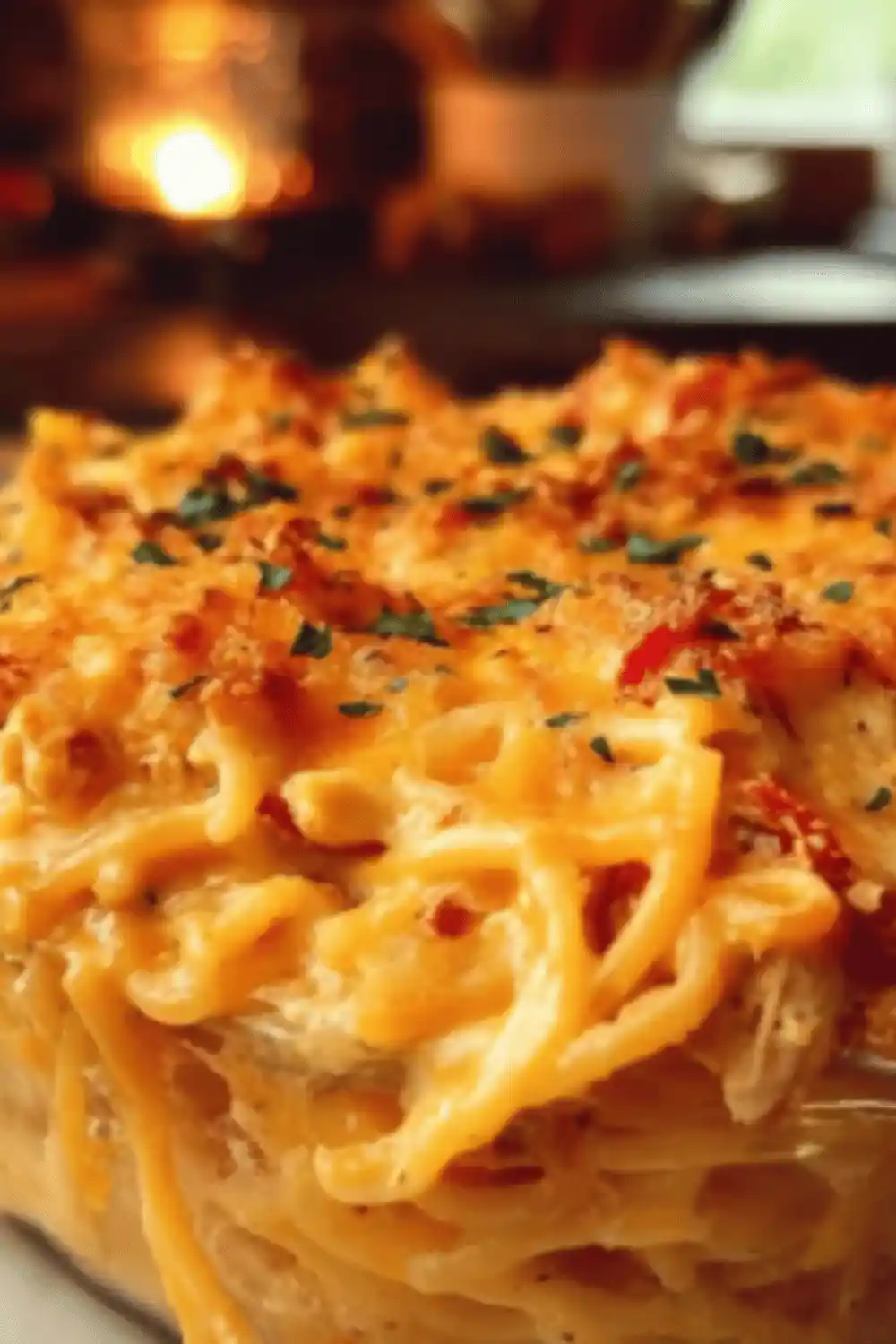 Spicy Southern Cheesy Chicken Spaghetti Casserole