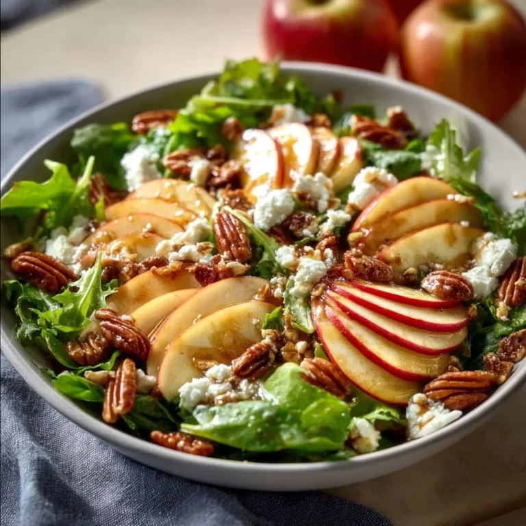Autumn Harvest Honeycrisp Apple and Feta Salad with fresh ingredients