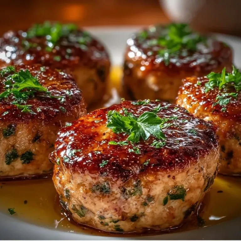Garlic Parmesan Chicken Meatloaf garnished and served on a plate
