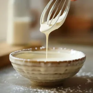 For the glaze, whisk together the powdered sugar, milk, and vanilla extract until smooth.