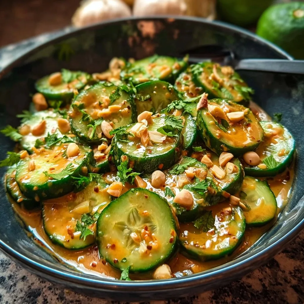 Cucumbers in Spicy Peanut Sauce