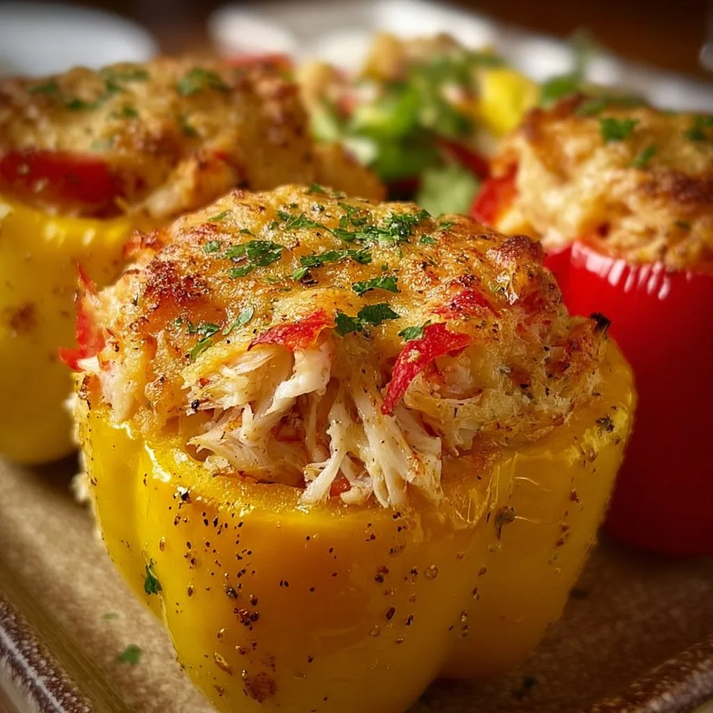 Crab and Shrimp Stuffed Bell Peppers