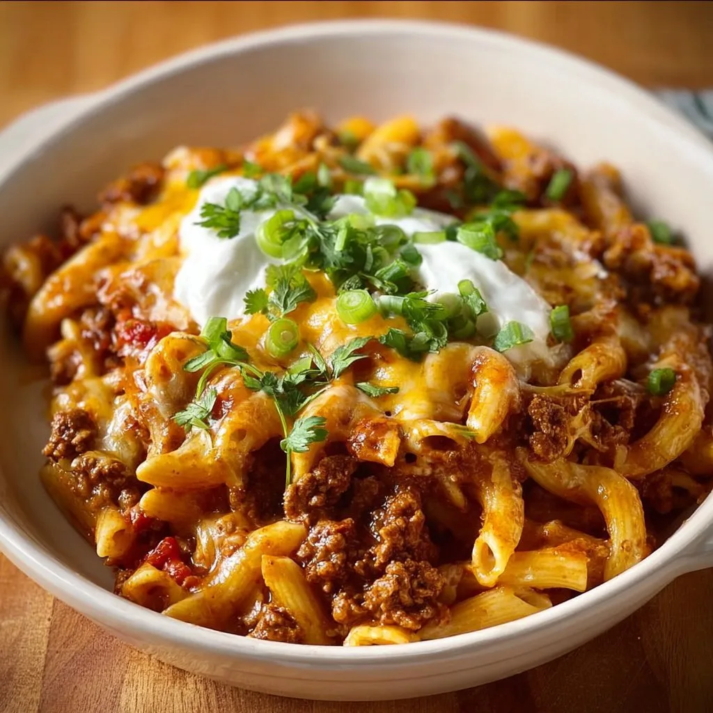 Easy Beef Enchilada Pasta