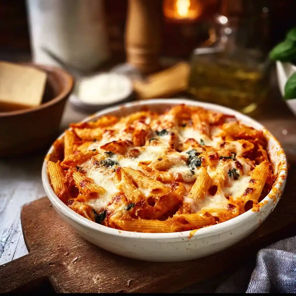 Baked Penne Pasta with Mozzarella