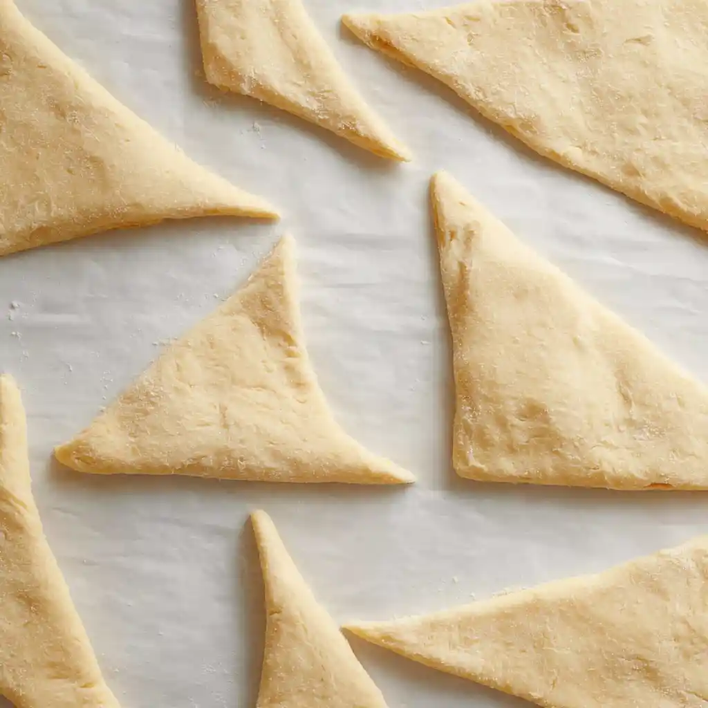 Separate crescent roll dough into triangles