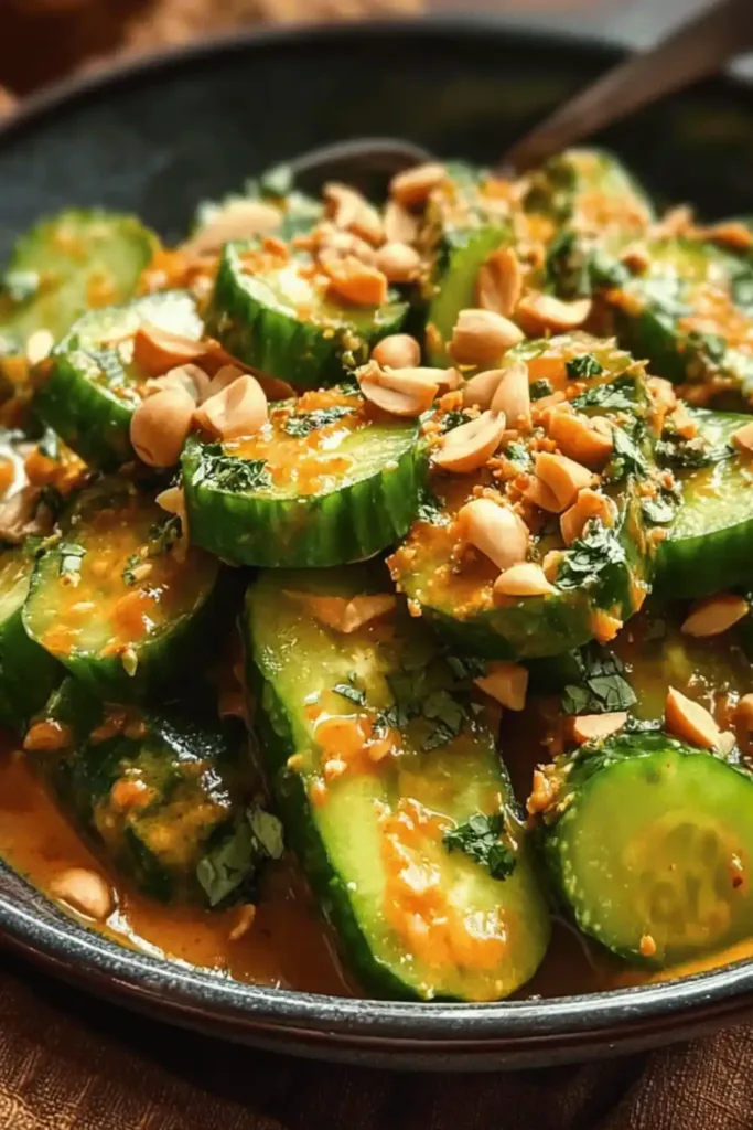 Easy Cucumbers in Spicy Peanut Sauce Recipe