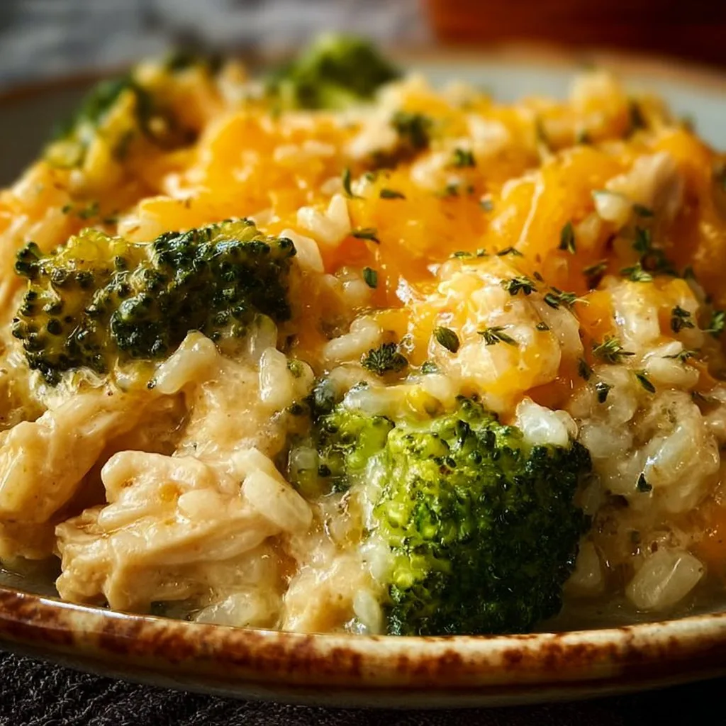 Easy Crockpot Cheesy Chicken Broccoli Rice