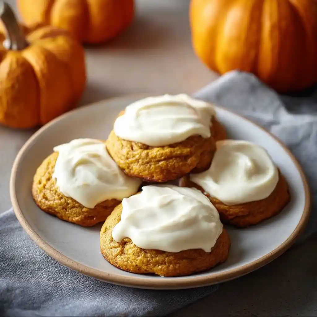 Pumpkin Cookies with Cream Cheese easy recipe