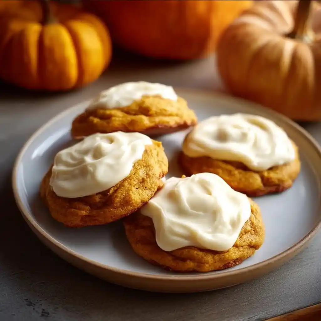 Pumpkin Cookies with Cream Cheese quick recipe
