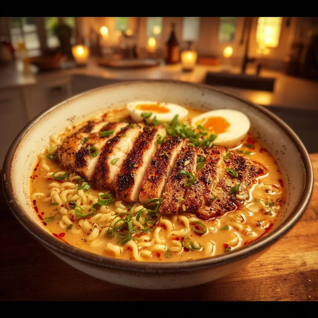 Fiery Chicken Ramen with Garlic