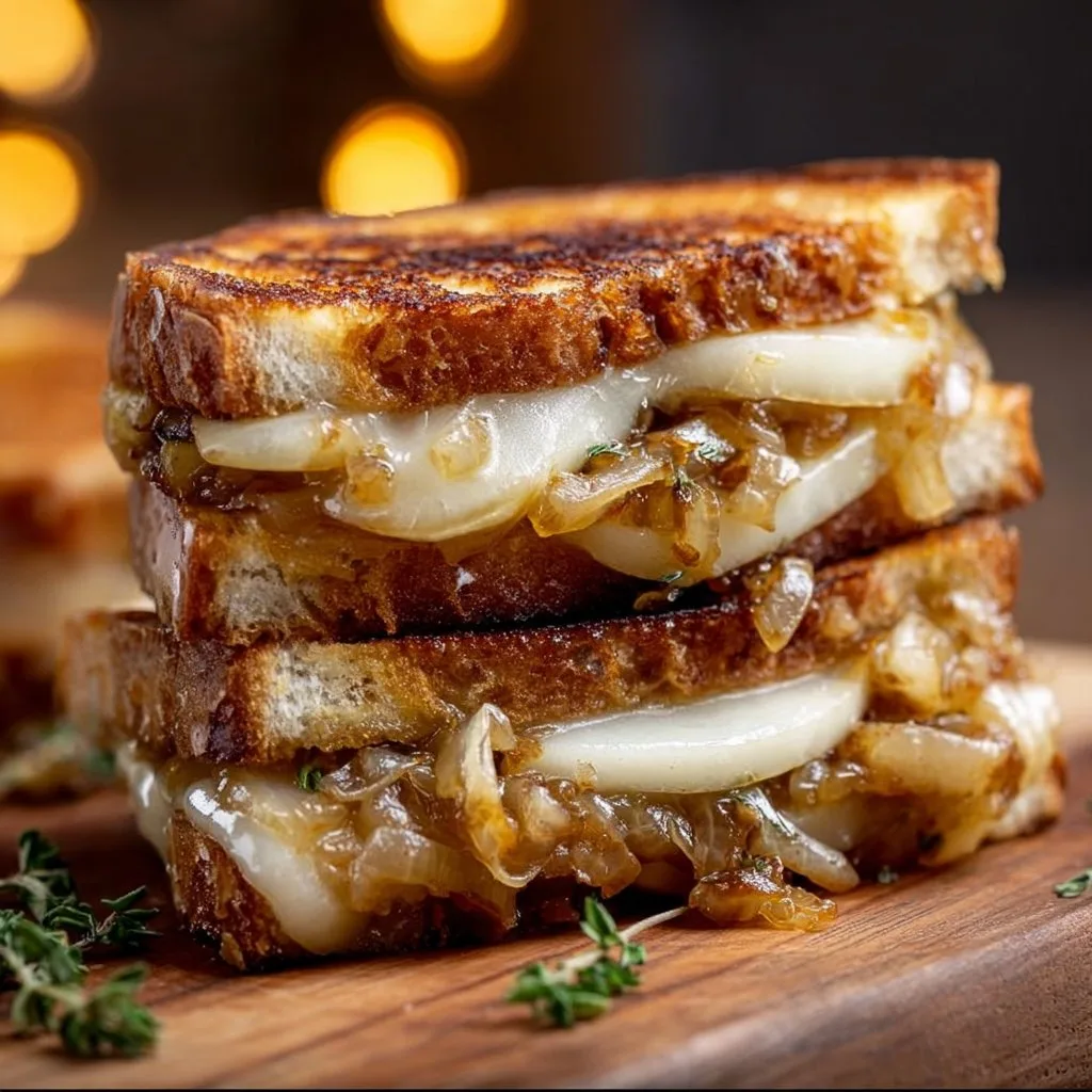 Pear & Apple Grilled Cheese With Caramelized Onions