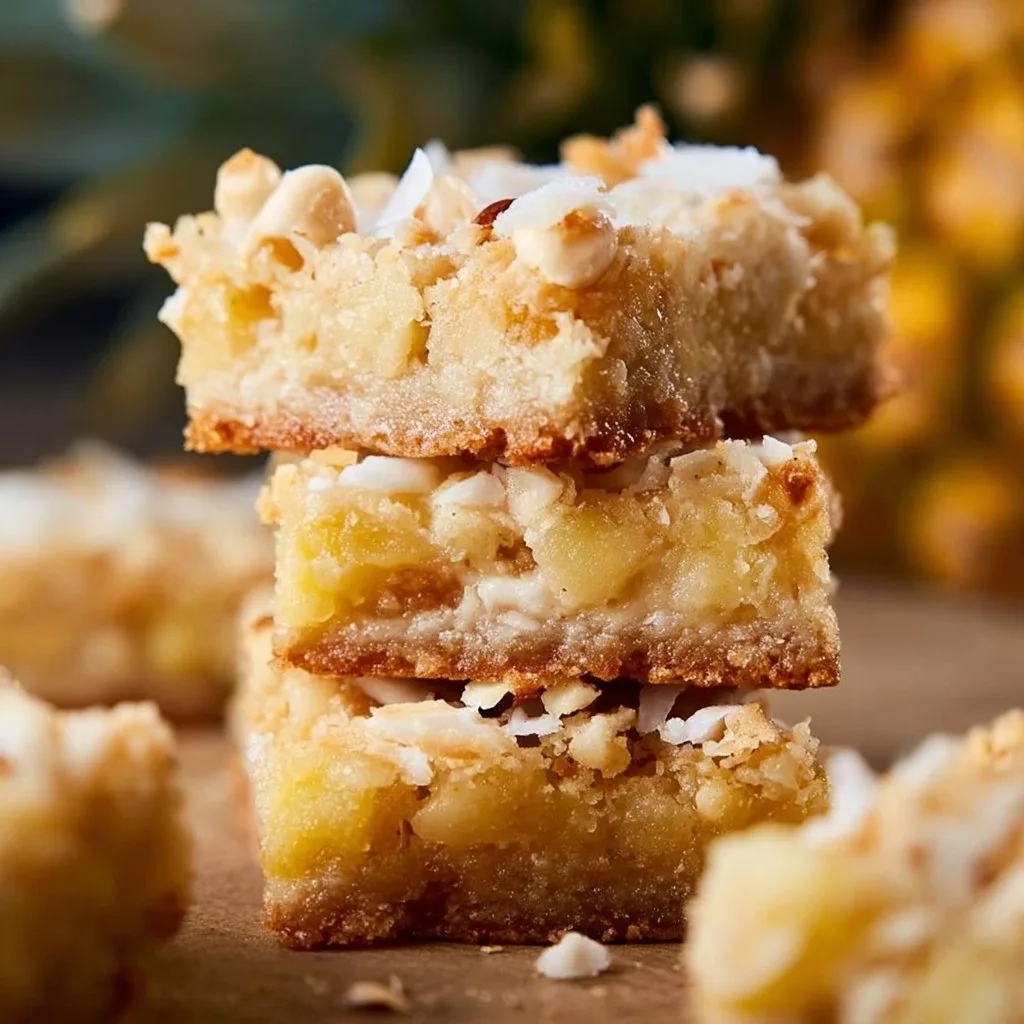 Coconut Pineapple Macadamia Dessert Bars