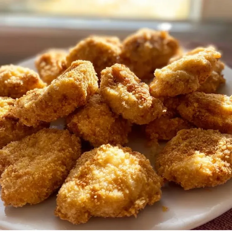 Crispy air fryer catfish nuggets served with dipping sauce