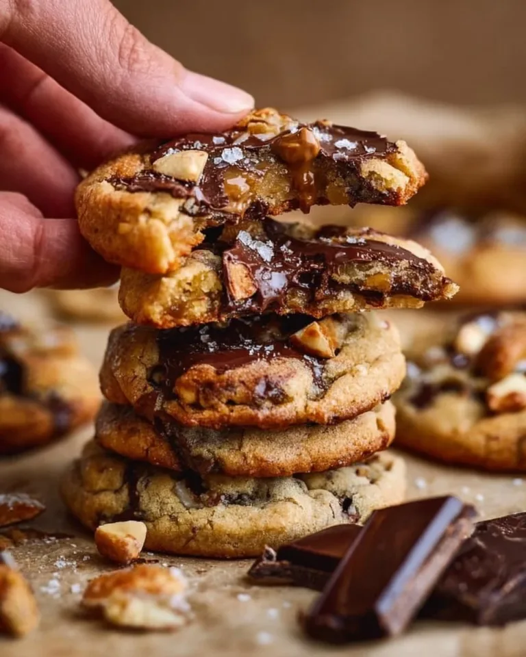 Delicious brown butter toffee cookies on a plate