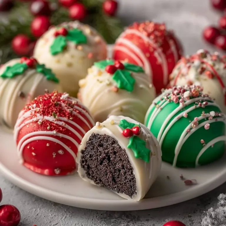 Delicious Christmas Oreo Balls decorated for the holiday season.