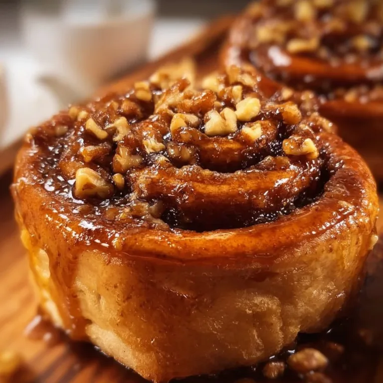 Cinnamon Maple Walnut Sticky Buns with drizzled maple syrup