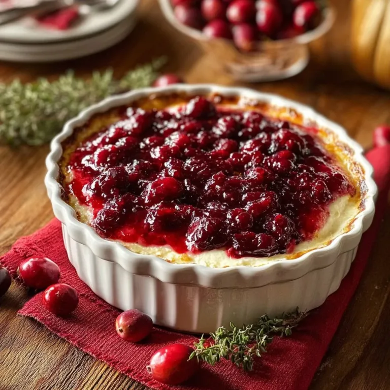 Cranberry Sauce Cream Cheese Dip served in a festive bowl