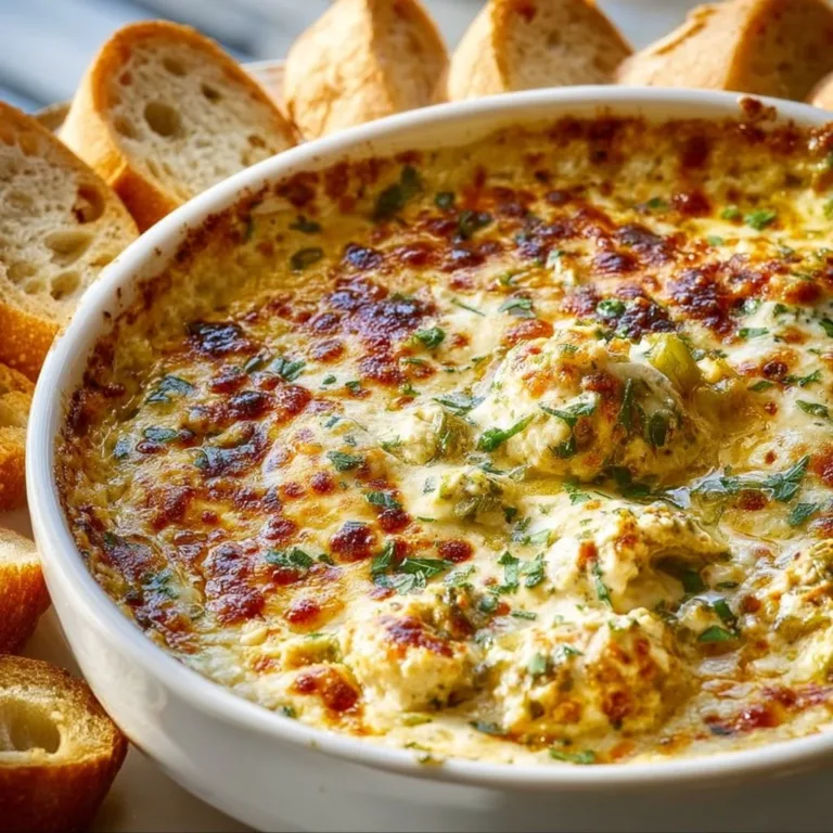 Creamy banana pepper chicken dip served in a bowl with tortilla chips