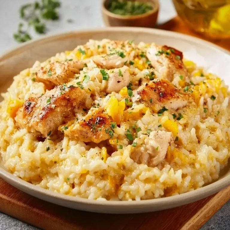 Crockpot Cheesy Chicken and Rice served in a bowl