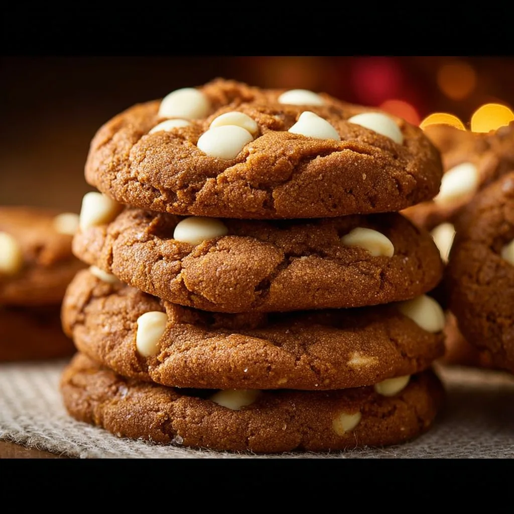Bakery Style Gingerbread White Chocolate Chip Cookies