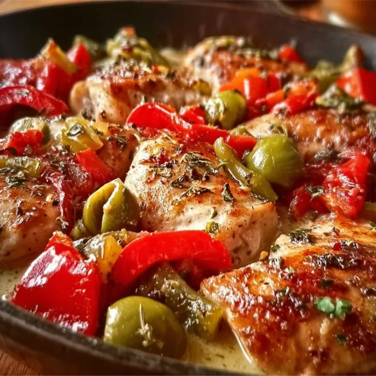 Delicious Pepperoncini Chicken skillet meal prepared in 40 minutes