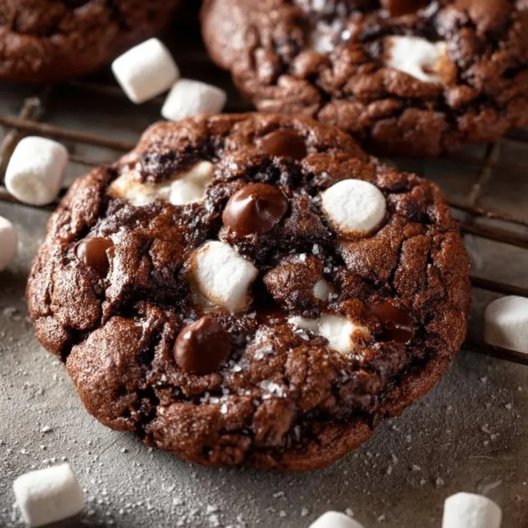 Delicious hot chocolate cookies topped with chocolate chips