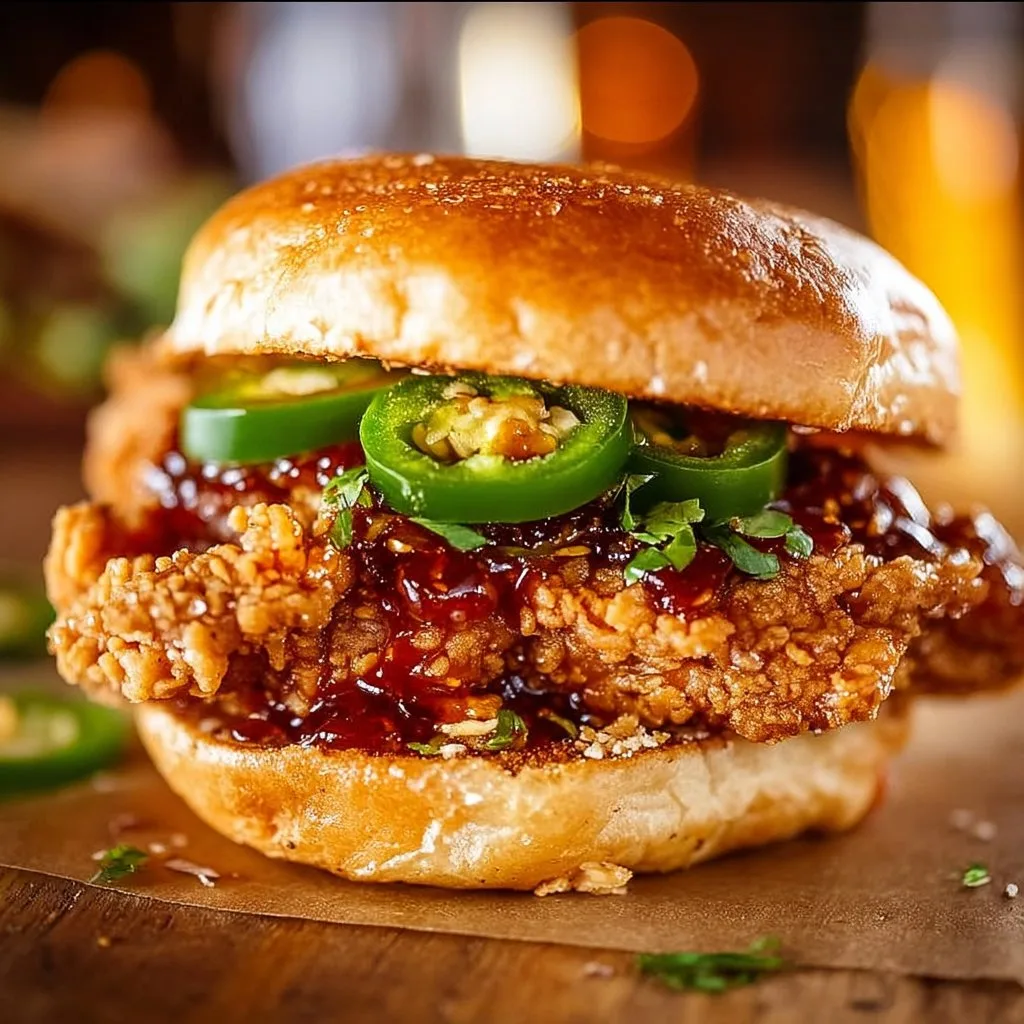 Sweet & Spicy Jalapeno Honey Crispy Fried Chicken Sandwich