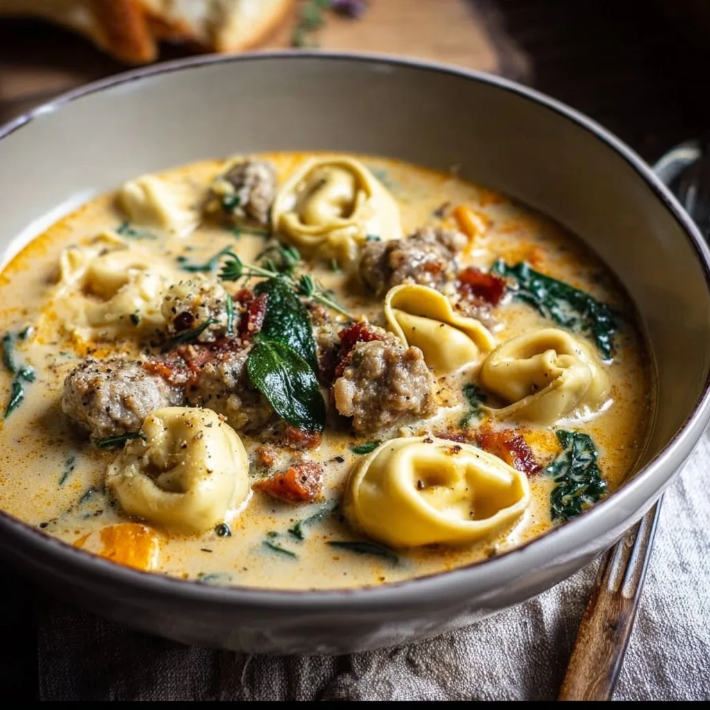 Creamy Sausage Tortellini Soup