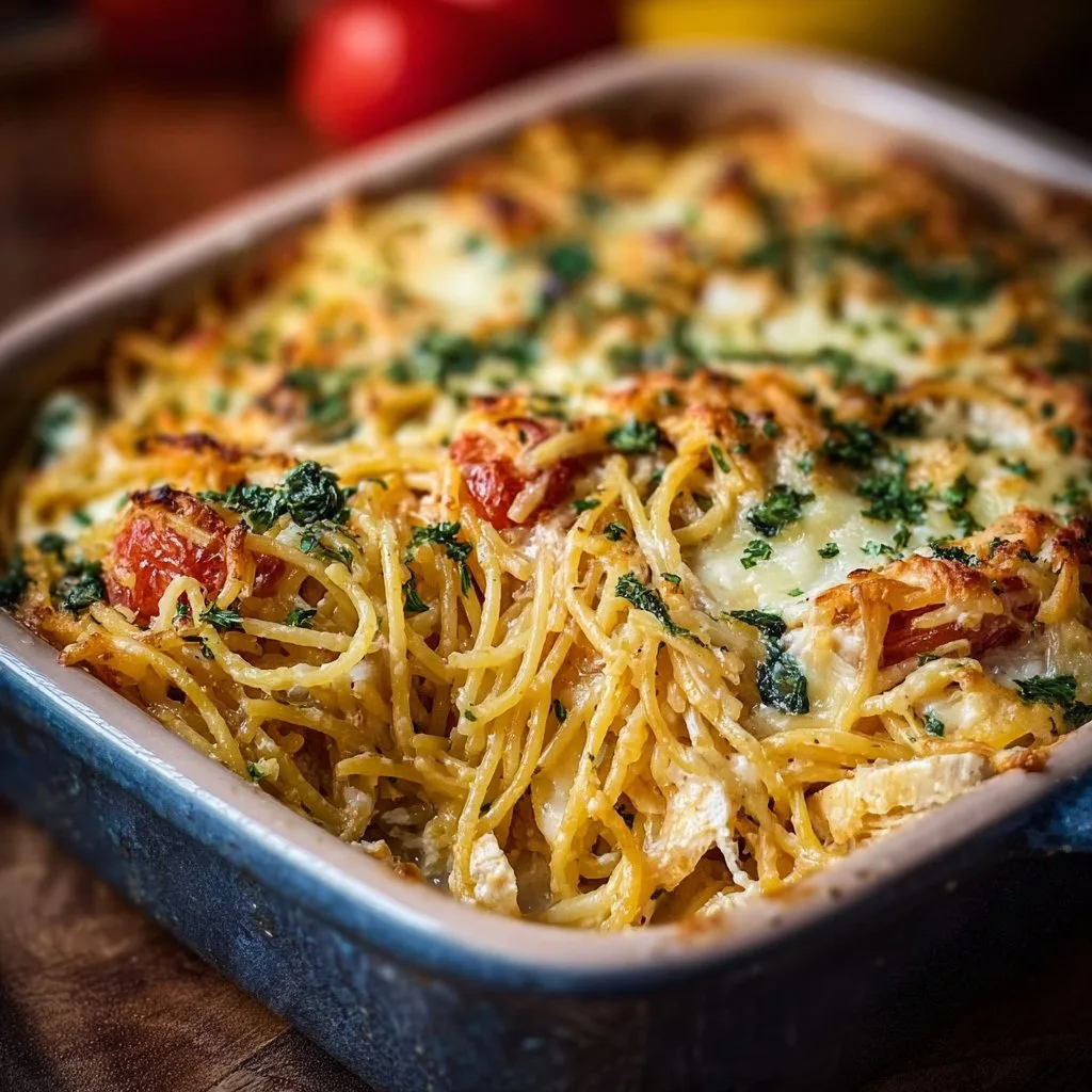 The Best Monterey Chicken Spaghetti Casserole