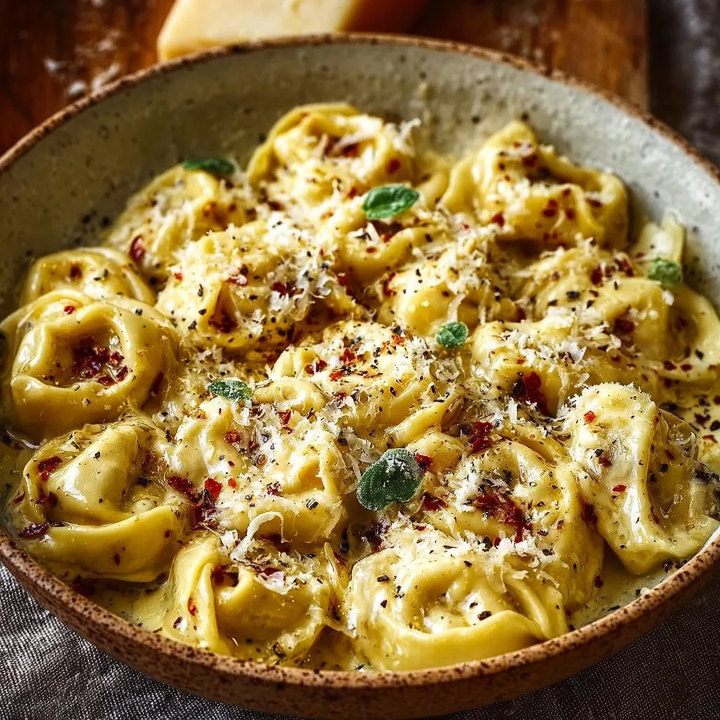 Rich Italian Creamy Tortellini with Parmesan