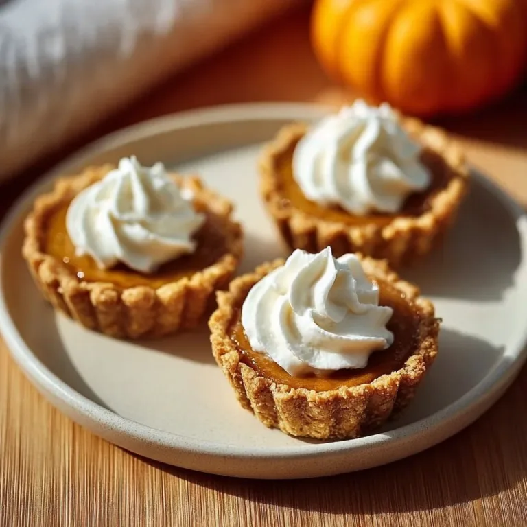 Delicious mini pumpkin pies on a rustic table, perfect for fall desserts.