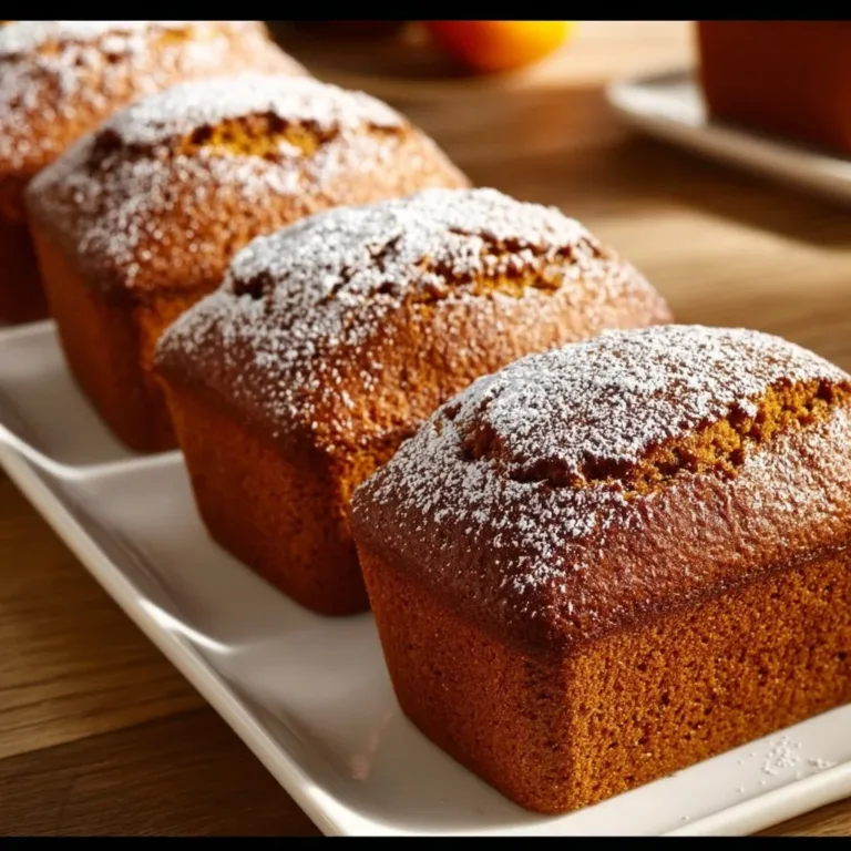 Mini spiced gingerbread loaves baked and decorated for the holidays