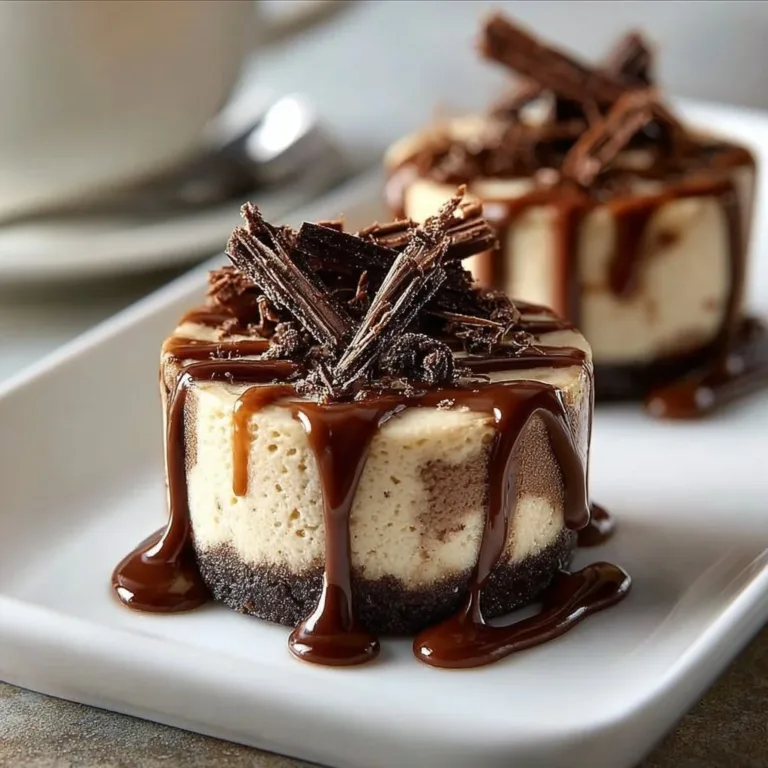 Mocha Marble Mini Cheesecakes with rich coffee and chocolate swirls.