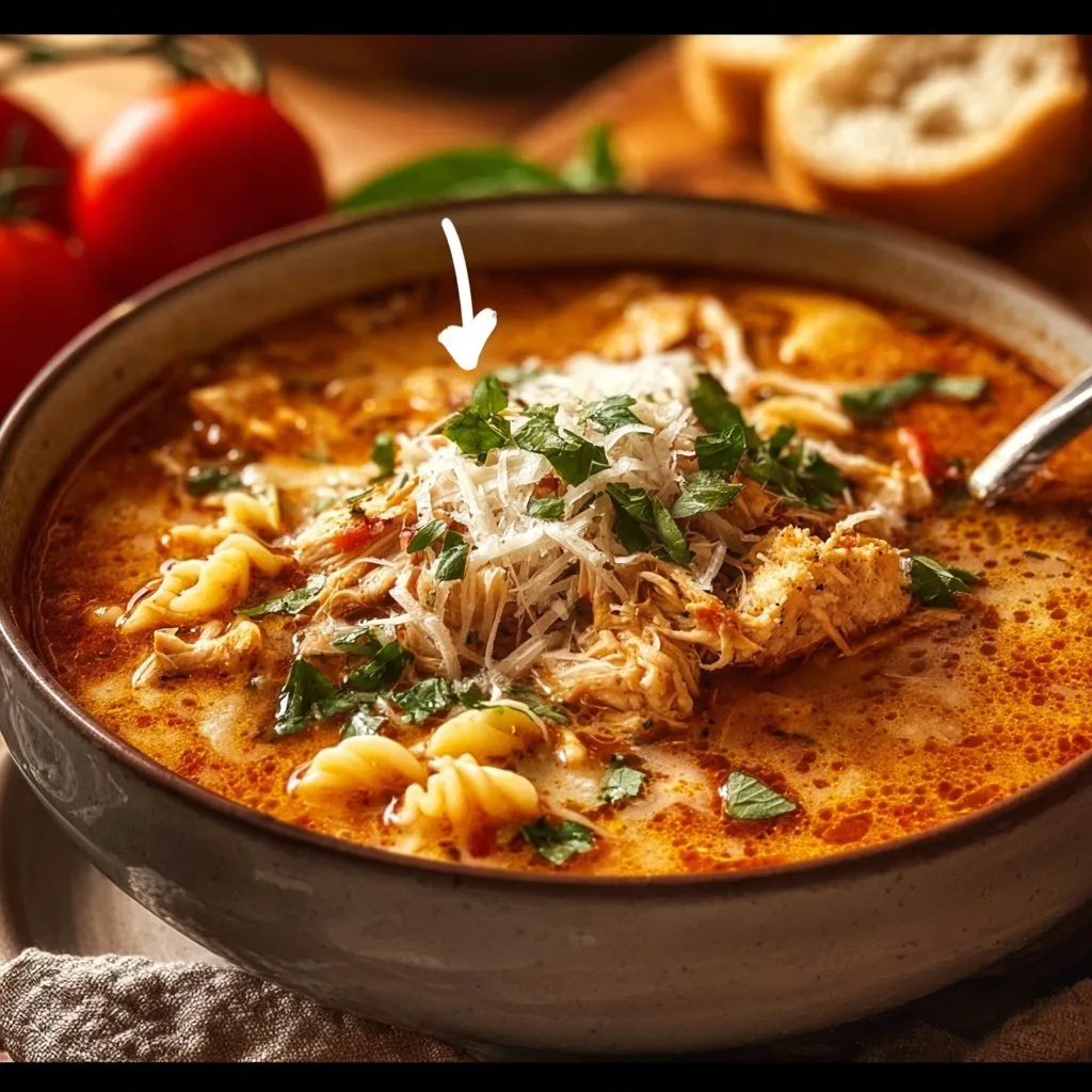 Crockpot Chicken Parmesan Soup