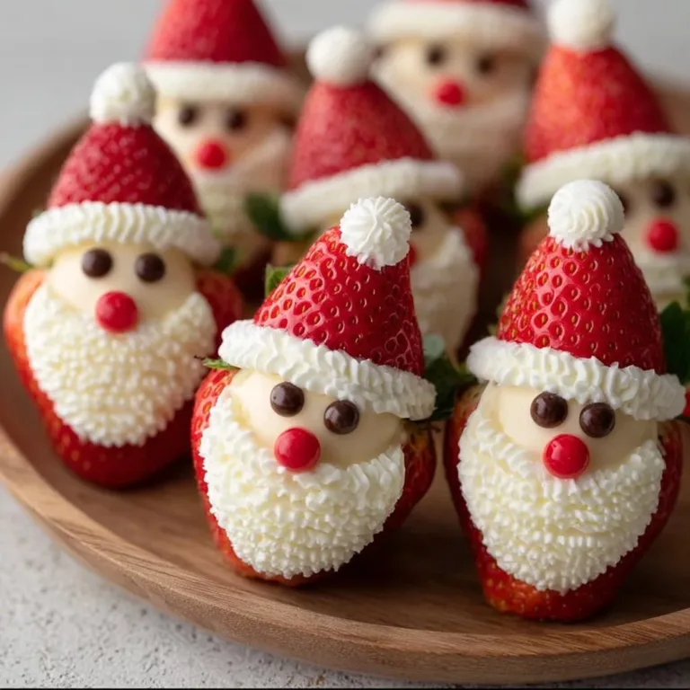 Delicious Strawberry Santas for Christmas celebrations.