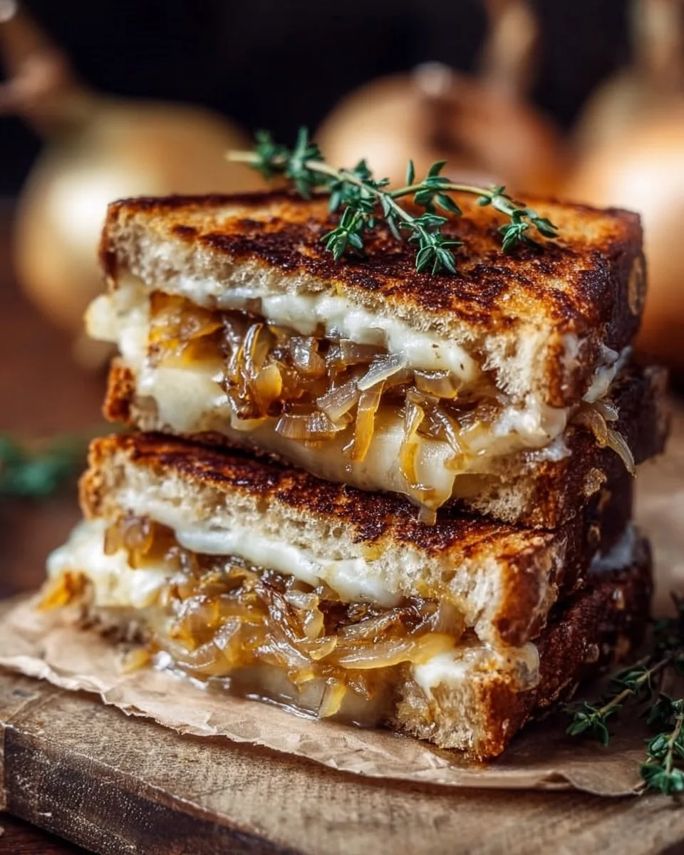 Pear & Apple Grilled Cheese With Caramelized Onions