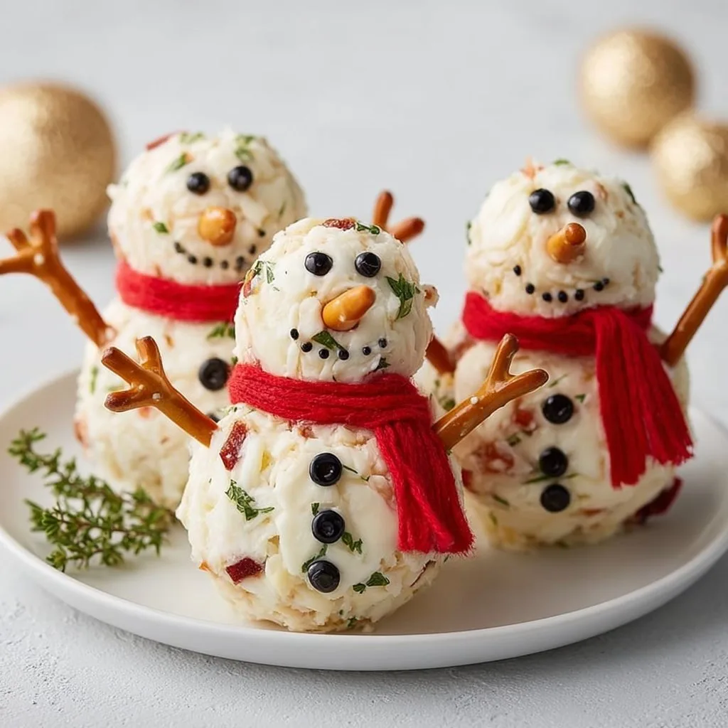 Snowman Cheese Ball Trio