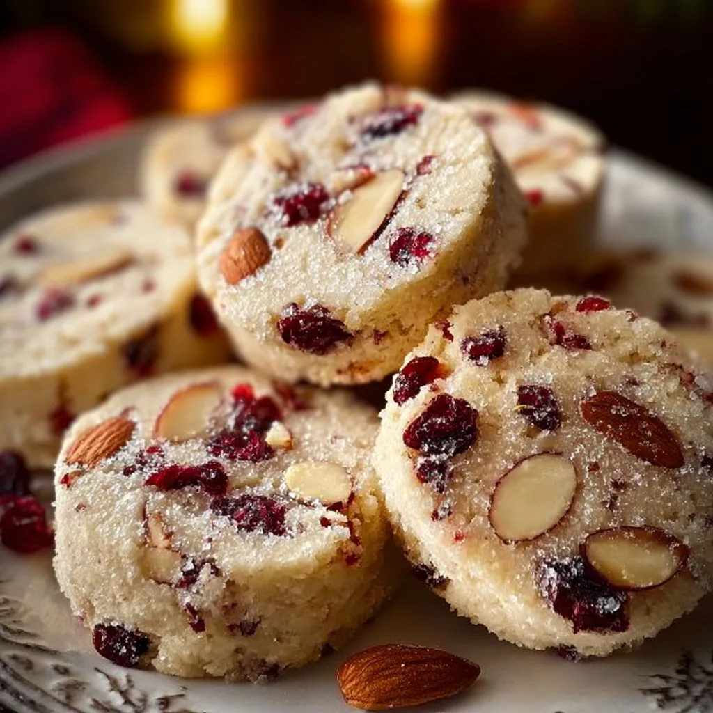 Cranberry Almond Shortbread Cookies
